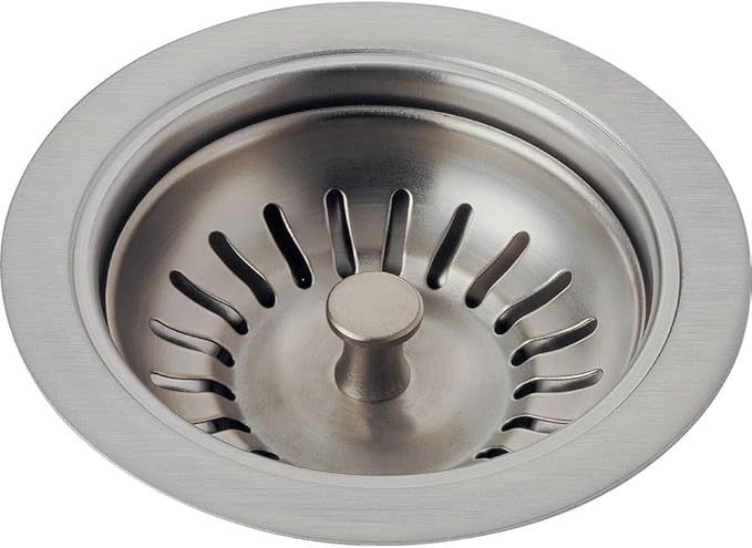 Delta Faucet 72010-SS Flange and Strainer Kitchen Sink, Arctic Stainless, 4 1/2 inch