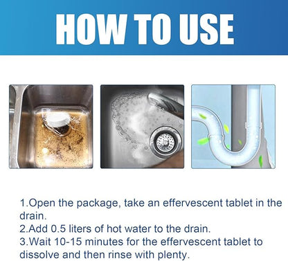 Wmool Pipeline Dredging Agent, Powerful Pipe Dredging Agent, Drain Clog Remover, Unclog Toilet Clog And Kitchen Sink Pipe Unblocker Powder, Quick Cleaning Drain Toilet Cleaner Tool