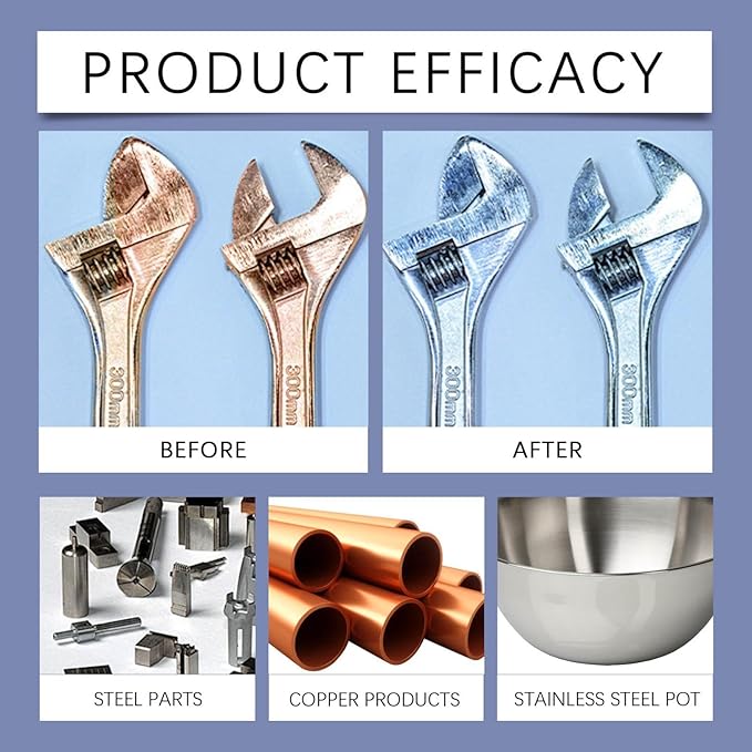 120ml Highly Concentrated Rust Remover for Steel & Iron – Fast-Acting Rust Remover Spray for Tools, Kitchen Utensils, Bathroom Hardware, Multi-Scene Rust Stain Remover (2pack)