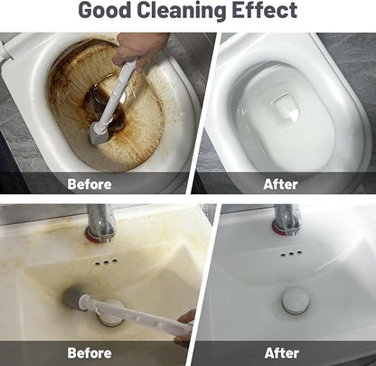 Upgrade Pumice Stone Toilet Bowl Cleaner,Bathroom Cleaner Brush Toilet Wand Refills with 30CM Long Handle for Remove Hard Water Stains with 1 Wand+ Pumice Stones (7 Pack)