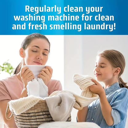 Washer Cleaner Tablets 12 Pack, Deep Cleaning Washing Machine Cleaner & Deodorizer, Helps Remove Odor-Causing Residue from Drum Tub & Seals, for HE Front Load & Top Load Washer