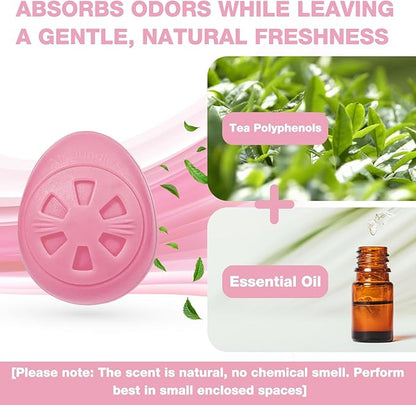 Air Jungles Shoe Deodorizer Balls 6 Ct, Honey Peach Scent, Odor Remover Balls for Sneakers, Gym Bags, Lockers, Closets, Hampers, and Drawers, Essential Oil Provides Natural Freshness