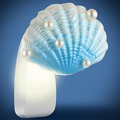 Hohean Wall Fragrance Plug in with Night Light Compatible with Bath & Body Works WallFlower Fragrance, Marine Style Essential Oil Diffuser Plug with Rotary Design(Shell Coral Pearl)