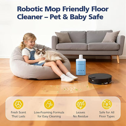 Floor Cleaning Solution Compatible with Roborock Robot Vacuums & Wet Dry Vacuums, Deep Cleaning Formula for Hardwood, Tile & Laminate Floors, Gentle and Powerful, 1L (33.8 fl oz)