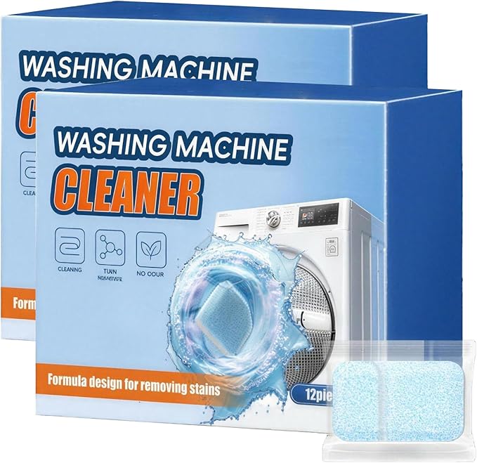 Oxygen Washing Machine Cleaner Tablets,Washing Machine Cleaner,Deep Clean, Remove Buildup & Odors, Suitable For All Types Of Washing Machines (2PC)