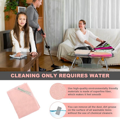 Enviro Cleaning Cloth(Pink), Quality Replacement for Norwex Enviro Cloth, Basic Package, for Cleaning Home, car, Restaurant, bar, Hotel Office. Only Water is Needed to Complete The Cleaning