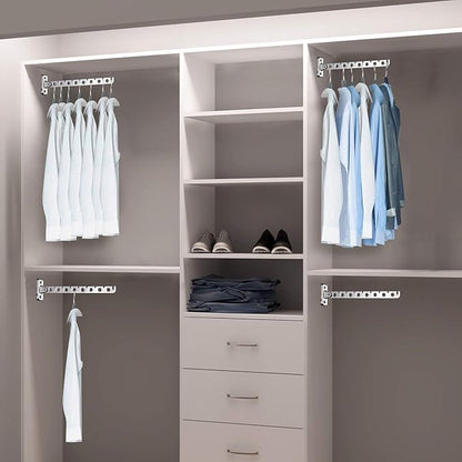 Wall Mounted Clothes Drying Rack 2 Pack, Laundry Hanger Dryer Rack Stainless Steel Folding Clothes Hanger Organizer for Laundry Room, Retractable Wall Hanger Space Saving Drying Rack for Clothes