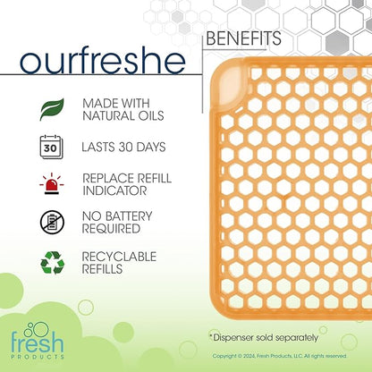Fresh Products ourfreshe Plug In Air Freshener 30 Day Refills Replace Messy Aerosols with Dry Fragrance For Use in Medium Sized Spaces Summer Sunshine 6 Pack