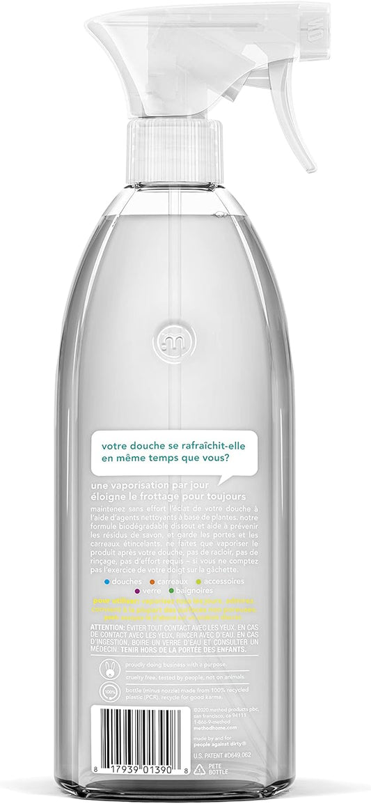 Method Daily Shower Cleaner Spray, & Spray and Walk Away, Eucalyptus Mint Scent, 28 Fl Oz, (Pack of 8), Packaging May Vary