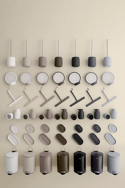 blomus -SONO 69047 Toilet Brush Ceramic/Plastic Satellite Toilet Set Soft Touch Hygienic Freestanding Toilet Brush & Holder Bathroom Accessory (H x W x D): 39 x 11 x 11 cm