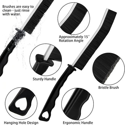 2pcs Hard Bristle Crevice Brush, Gap & Grout Cleaner, Tile & Kitchen Window Bathroom Crevice Cleaning Tool