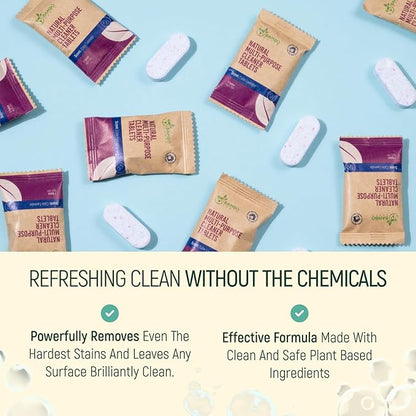 12 Pack Natural Multi-Purpose Cleaner - All Surface Multipurpose Cleaning Tablets Refill - Eco-Friendly Product & Cleaning Supplies - 1 Tablet = 17oz Spray (204oz Total) - Calm Lavender
