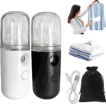 Easy Care Sunshine 15s Heat up Mini Travel Steamer, Easycare Sunshine Mini Travel Atomizer, Mini Handheld Garment Steamer, Fabric Steam Iron for Home and Travel (White+Black)