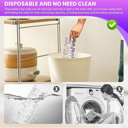 30 Pack Disposable Moping Pads Refills for Power Mop™ Multi-Surface Mop and for PowerMop™ Wood Mop, Replacement Mop Pads for Floor Cleaning
