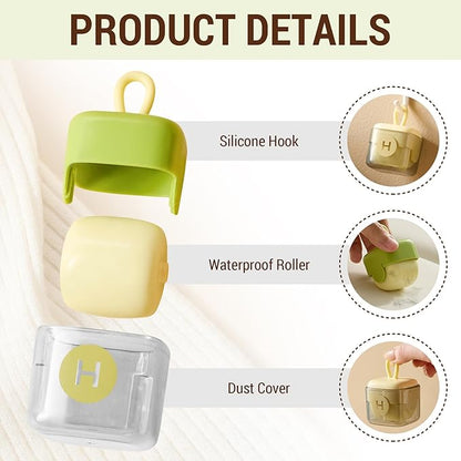 Mini Lint Roller for Pet Hair - Reusable Washable Sticky Roller for Clothes, Furniture & Car Seats - Portable Travel Size, Easy Clean for Household (Green)
