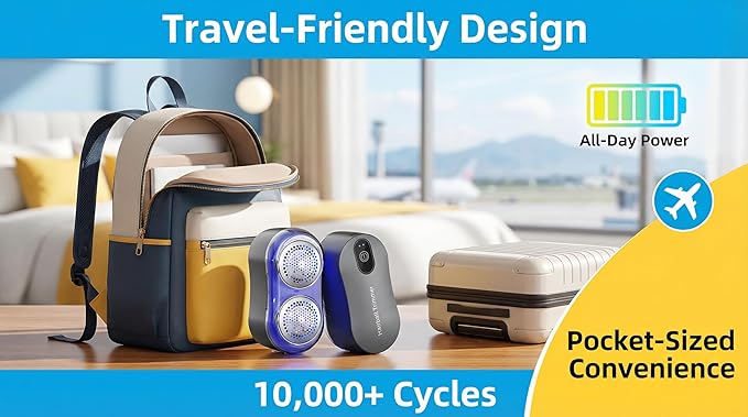 Dual-Head Fabric Shaver - Electric Lint Remover & Defuzzer, Type-C Rechargeable, 6 Steel Blades, Remove Clothes Fuzz, Lint Balls, Pills