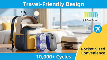 Dual-Head Fabric Shaver - Electric Lint Remover & Defuzzer, Type-C Rechargeable, 6 Steel Blades, Remove Clothes Fuzz, Lint Balls, Pills