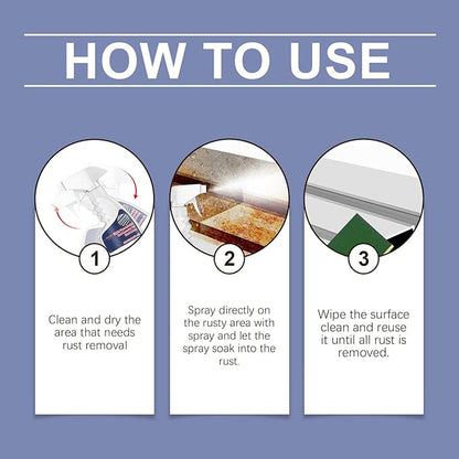 120ml Highly Concentrated Rust Remover for Steel & Iron – Fast-Acting Rust Remover Spray for Tools, Kitchen Utensils, Bathroom Hardware, Multi-Scene Rust Stain Remover (1pack)