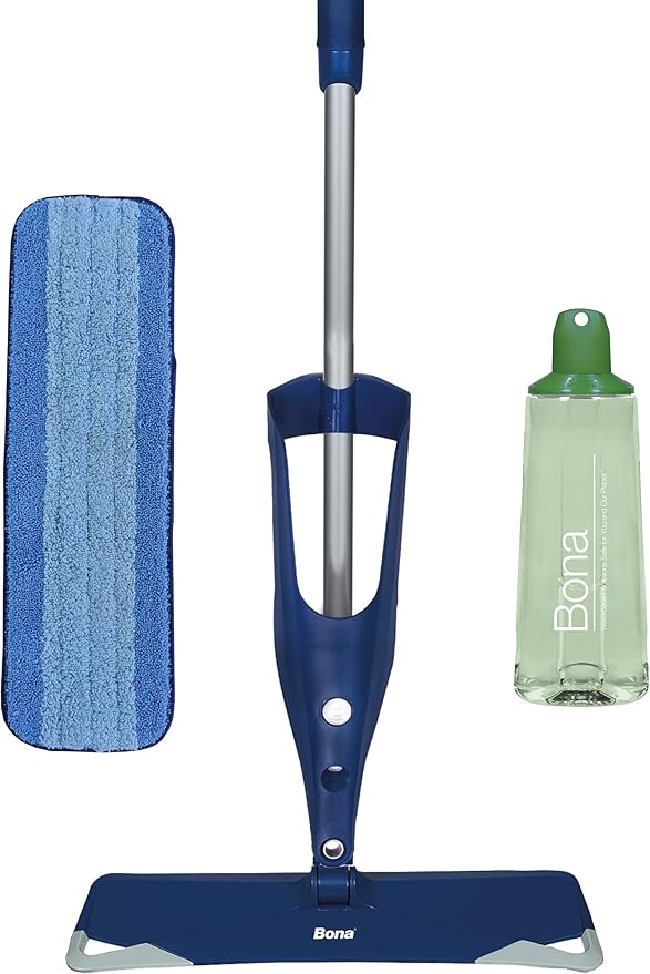 Bona Multi-Surface Floor Premium Spray Mop & Bona Multi-Surface Floor Cleaner Spray, for Stone Tile Laminate and Vinyl LVT/LVP, 32 Fl Oz & Bona Multi-Surface Floor Cleaner Refill - 128 fl oz