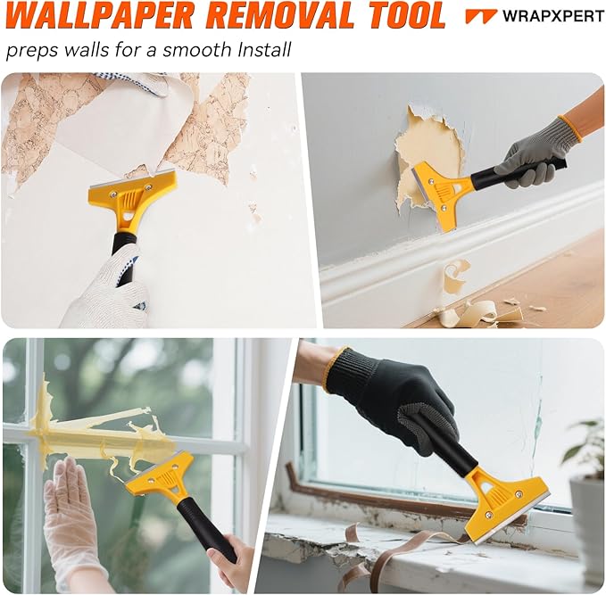 WRAPXPERT Wallpaper Smoothing Tools, Wallpaper Tools for Peel and Stick, with Smoothing Brush, Smoother Squeegees, Wall Paper Kits for Adhesive Contact Paper, Backsplash Tile, Countertop Film Applying