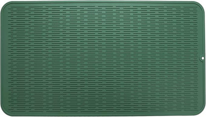 MicoYang Silicone Dish Drying Mat for Multiple Usage,Easy clean,Eco-friendly,Heat-resistant Silicone Mat for Kitchen Counter or Sink,Refrigerator or Drawer Liner Green 4XL 32 inches x 18 inches
