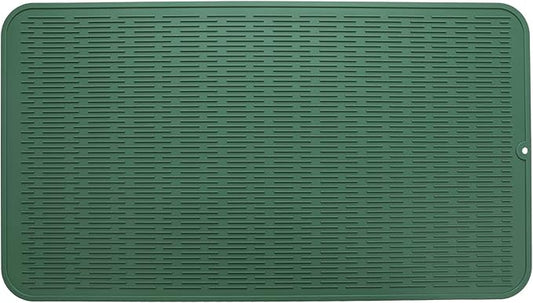 MicoYang Silicone Dish Drying Mat for Multiple Usage,Easy clean,Eco-friendly,Heat-resistant Silicone Mat for Kitchen Counter or Sink,Refrigerator or Drawer Liner Green 4XL 32 inches x 18 inches