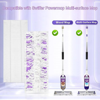 60 Pack Disposable Pads Refills Compatible with Swiffer Power Mop, for Swiffer Power Mop Refill, for All Floor Cleaning, Unscented & Thickened Pads