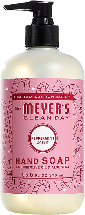 Mrs. MEYER'S Kitchen Set, Dish Soap, Hand Soap, and Multi-Surface Cleaner, 3 CT (Peppermint)