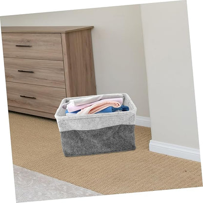 Holibanna Collapsible Felt Laundry Basket Organizer Multi-Functional Laundry Hamper for Dirty Clothes Foldable Storage Bin Large Capacity Material for Bedroom and Bathroom