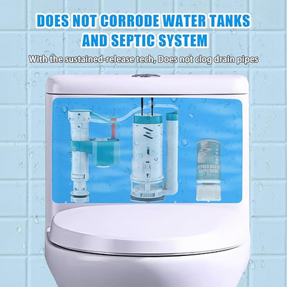 Automatic Toilet Cleaner, Blue High-Concentration Liquid for Powerful Toilet Bowl Cleaning, Lasts 200 Days or Over 4000 Uses, Deodorizes and Prevents Stains in Bathroom Toilets (2Bottle)