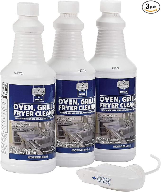 Oven Grill and Fryer Cleaner with Stainer Value Pack (32 oz, 3 pk).Heavy Duty Commercial Cleaner