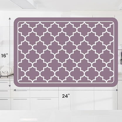 WISELIFE Dish Drying Mat Super Absorbent Drying Mat Large Dish Drying Mats for Kitchen Counter Easy Clean Dish Mat Kitchen Drying Mat16"x 24" Stylish Purple