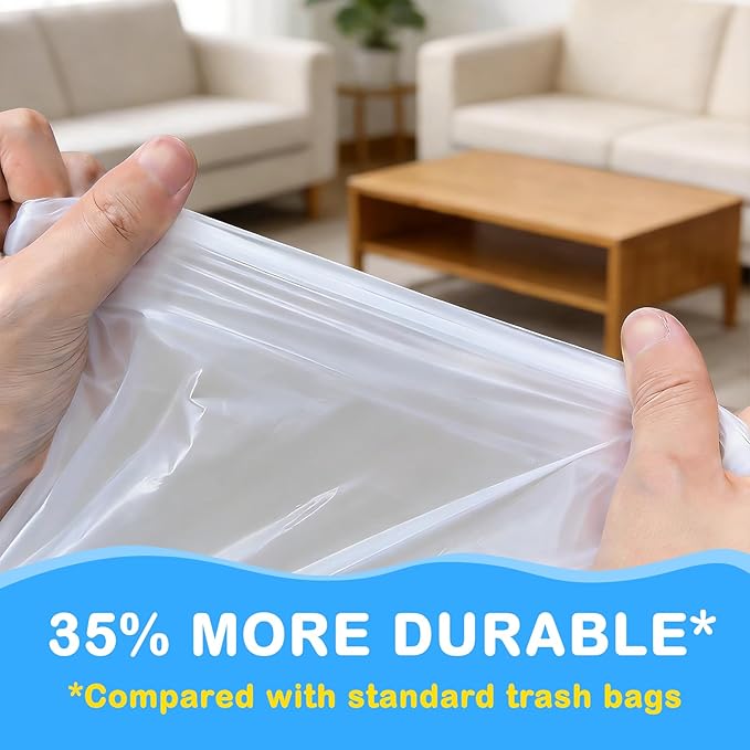 100Ct 4 Gallon Small Trash Bags, Blue Ocean Garbage Bags, Scented Trash Bags, Odor Resistant with Drawstring