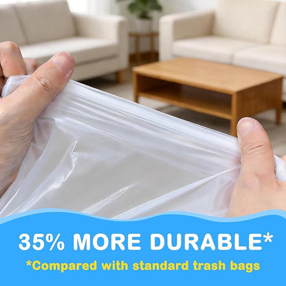 100Ct 4 Gallon Small Trash Bags, Blue Ocean Garbage Bags, Scented Trash Bags, Odor Resistant with Drawstring