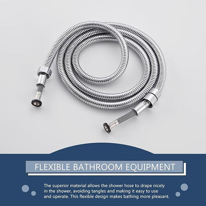 Angle Simple Replacement Shower Hose 79", Stainless Steel Flexible Handheld Shower Extension Hose 1/2" IPS, No Tangles, Chrome