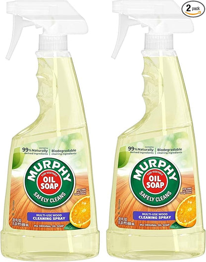 Murphy Oil Multi-Use Wood Cleaner Spray with Orange Oil, 22 Fl Oz (Pack of 2)