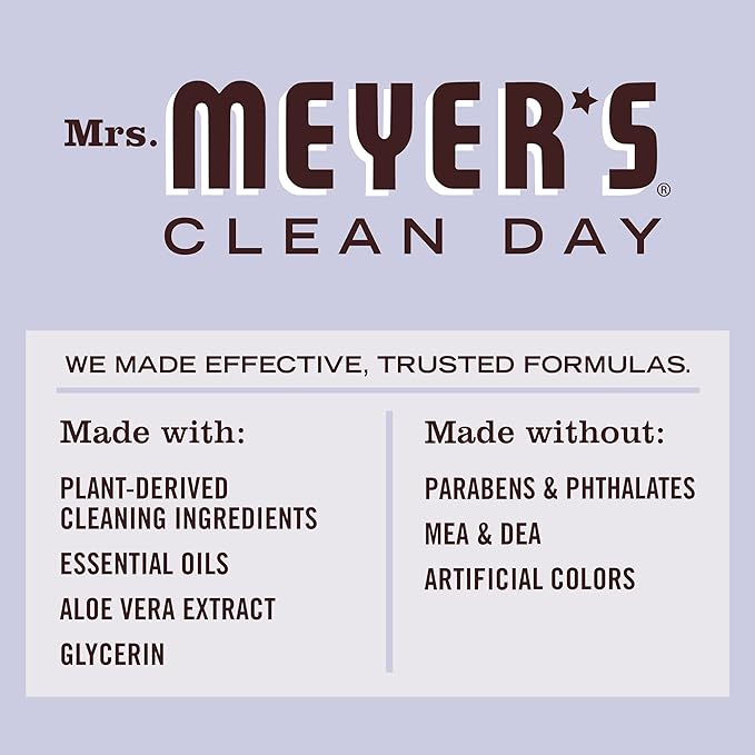 MRS. MEYER'S CLEAN DAY Liquid Dish Soap, Cruelty Free Formula, Lavender Scent, 16 oz (Pack of 2)