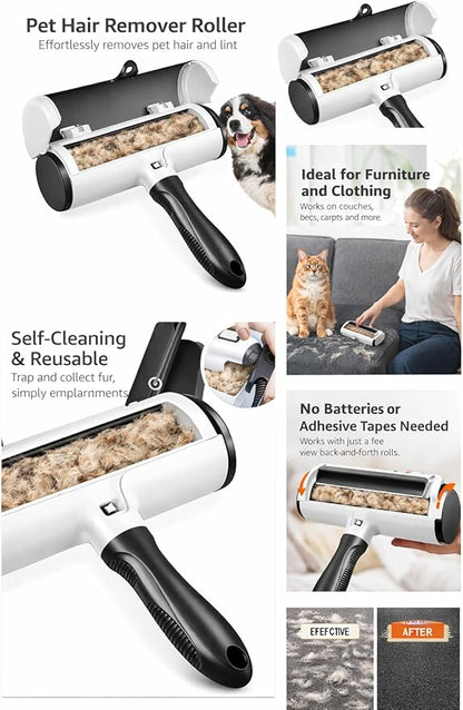 Pet Hair Remover, Cat Lint Roller, Fur Remover Roller, Dog Hair Remover for Couch, Furniture, Carpet, Sofa and Bedding
