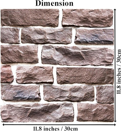 3D Wall Panels Peel and Stick,3D Brick Wallpaper Peel and Stick 10Pack Self-Adhesive Stone Waterproof PVC Wall Panels for Living Room,Interior, Lobby Bedroom(Light Brown Stone)