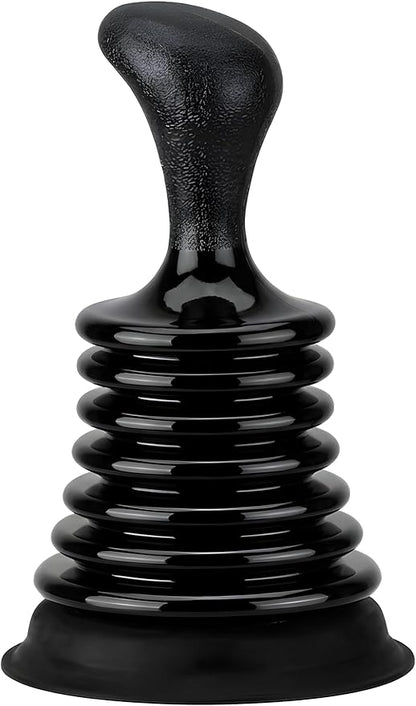 Mini Sink Plunger for Kitchen & Bathroom Drains, Powerful Bellows Clog Remover, Commercial Style Plumbing Tool for Sink, Bathtub & Shower, Compact Size, Black
