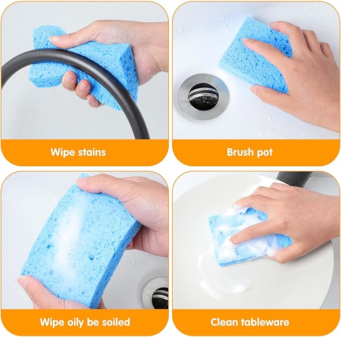 12 PCS Compressed Kitchen Sponges, Colorful Kitchen Sponges Cleaning Scrub Colored Sponge for Dish Washing, Bathroom, Cars, Cut-Outs DIY
