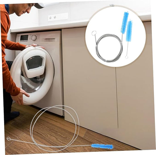 2pcs Stainless Steel Tube Cleaning Brush Set Flexible Hose Cleaner for Refrigerators and Washing Machines for Air Pump and Dryer Vent Maintenance