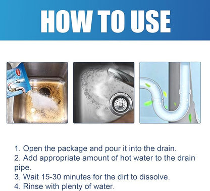 Drain Clog Remover and Cleaner for Toilet, Shower or Sink Drains, Unclogs and Removes Hair, Soap Scum, Organic Waste, Blockages, Effective in 30 minutes, Undamaged pipes(6 Pack, 180g Each)