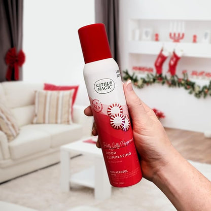 Citrus Magic Holiday Odor Eliminating Air Freshener Spray, Holly Jolly Peppermint, 3-Ounce, Pack of 3