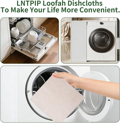 20 Pack Reusable Kitchen Rags for Counter, Made of Degradable and Compostable Loofah Fiber, 7.87"*7.87" Soft and Odor-Free, no Deformation, no Shrinkage After Drying