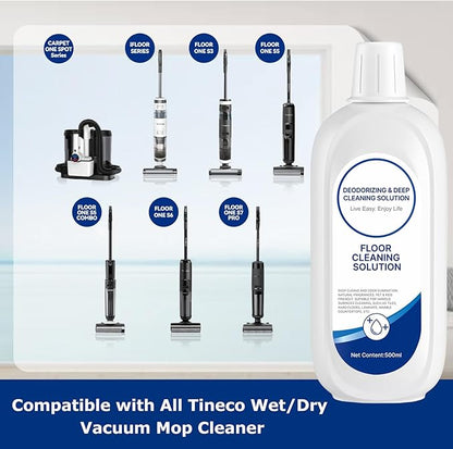 Floor Cleaning Solution Compatible with Tineco Floor Cleaner Solution Deep Clean for Tineco Solution Cleaning Liquid for Multiple Hard Floors, for All Robotic Vacuum Mop Residue & Streak Free 4 Packs