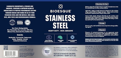 Bioesque Stainless Steel Cleaner & Polish, Heavy Duty, Non-Abrasive, 32 Fl Oz (Pack of 1)