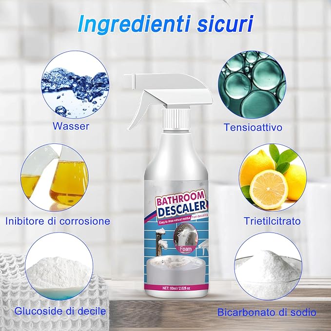Bathroom Descaler Cleaner, 2026 New Multipurpose Stubborn Stains Cleaner, Bathroom Descaler Cleaners, Bathrooms Cleaning Foam Spray for Kitchen Bath Sink Glass (3)