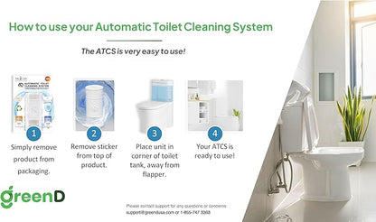 MGICAN Patented Automatic Toilet Bowl Cleaner System (ATCS) 1700+ Flushes - Non Toxic Toilet Bowl Cleaners for Hard Water Stains - UL-Certified Toilet Cleaner 1 Year Supply (1 Pack)