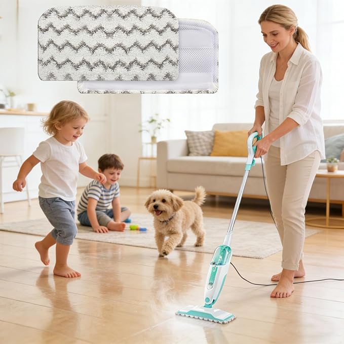 Replacement For Shark Steam Mop Pads: Microfiber Pads For Shark Steam Mop S1000 S2001 S1000A S1000C S1000WM - 50+Repeated Washable 1 Second Absorption Floor Cleaning Steam Mop Reusable Pads 5-Pack